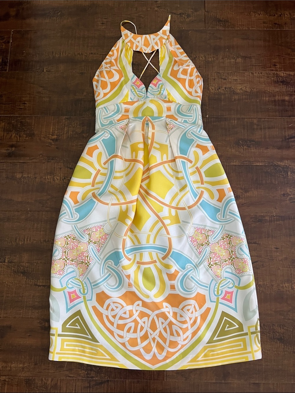 Nicole Miller Collection Silk Halter Sundress